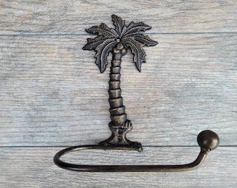 Palm tree Toilet Paper Holder, PICK Your COLOR, TP Holder, Wall Hook, Beach Cottage, Lake house bathroom decor, Bath fixture, Tissue hanger