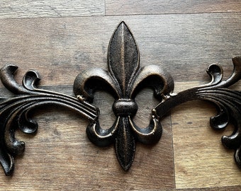 Adalina Fleur de Lis Wall Art Burnished Gold - Made of Resin, Metal Scroll  Decor - French Traditiona…See more Adalina Fleur de Lis Wall Art Burnished