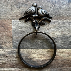 Crochet à serviette oiseaux, suspension pour serviette de salle de bain, nature, crochet mural, anneau pour serviette de bain, décoration de salle de bain oiseau, matériel de salle de bain, luminaire de salle de bain.