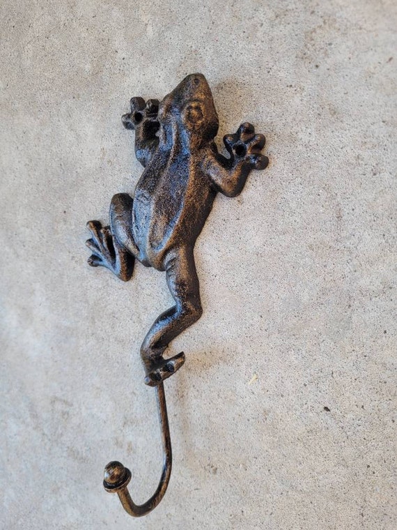 2個セット 鋳鉄製 素朴な蛙デザイン 壁ハンガー シーライフメタル 壁