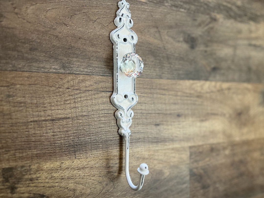Door Knob Wall Hook Shabby Chic PICK YOUR COLOR Cast Iron Wall Rack