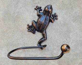 Frog Toilet Paper Holder for Bathroom Storage, TP Holder, Choose your Color, Frog decor, Nature Beach Sea Jungle  Rainforest Toad, kids bath
