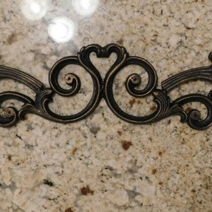 Pediment Cast Iron Rose Tuscan Topper Kitchen Wall Plaque Decor Old World Pediment Cast Iron Rose Tuscan Topper Kitchen Wall Plaque Decor Old World