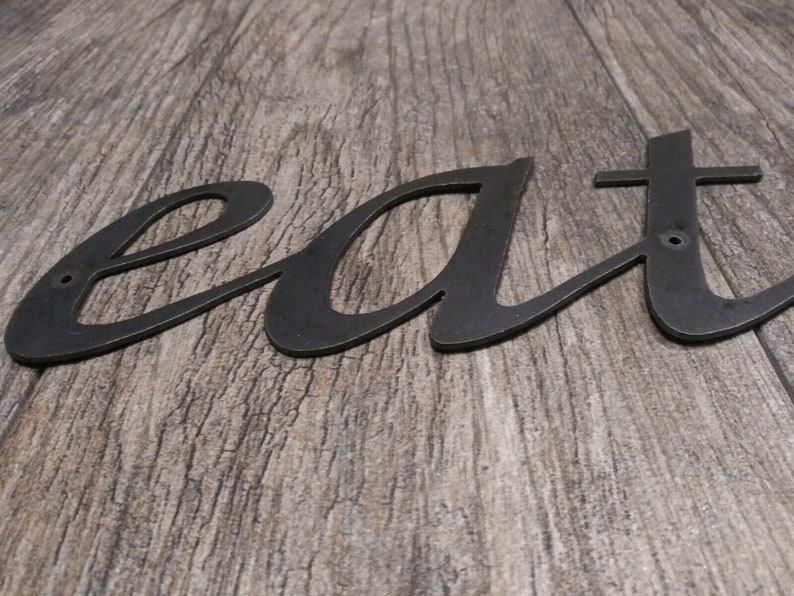 Eat Sign Metal Letters Wall Decor Rustic Letters Etsy