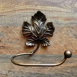 Leaf Toilet Paper Holder, Iron TP Holder, Toilet Tissue Holder, Nature, Wall Hook, Tissue Paper Holder, Bathroom Hardware, Bath Fixture Fall image 1