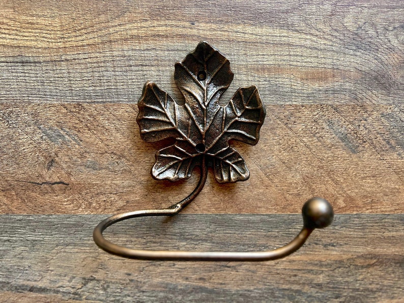 Leaf Toilet Paper Holder, Iron TP Holder, Toilet Tissue Holder, Nature, Wall Hook, Tissue Paper Holder, Bathroom Hardware, Bath Fixture Fall image 1