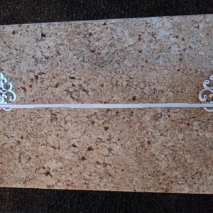 Metal Towel Bar for Shabby Chic Bathroom, PICK YOUR COLOR. Iron Towel Holder for Bath | Fleur de Lis Towel Rod