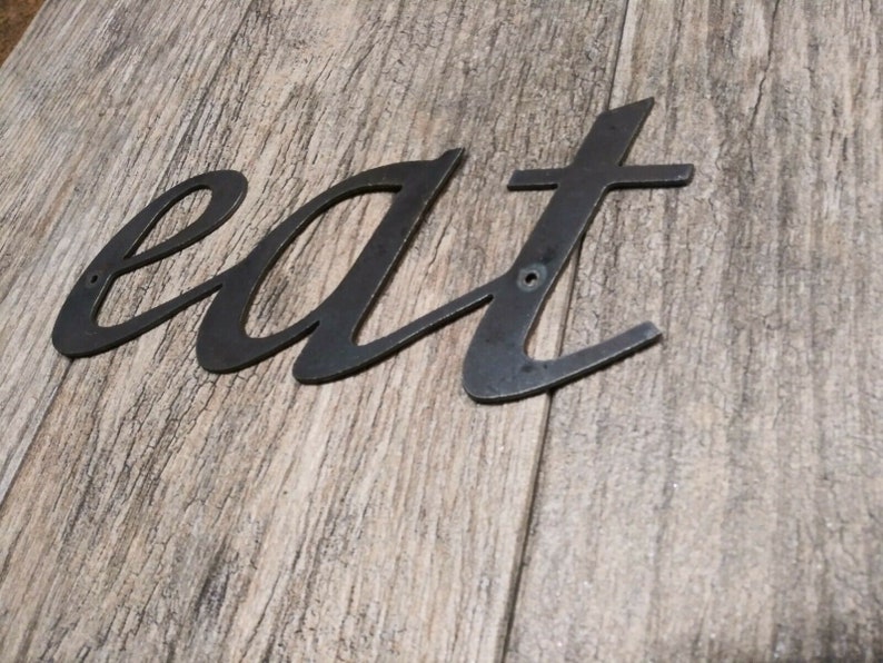 Eat Sign Metal Letters Wall Decor Rustic Letters Etsy