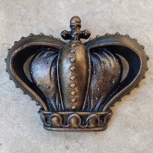 Crown Wall Plaque PICK YOUR COLOR Medieval Old World King FleurDeLisJunkie Queen Wall Crown Royal Princess image 1