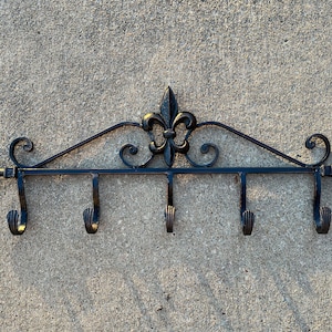 Fleur de Lis Wall Hook Metal Coat Rack | PICK YOUR COLOR | Iron Hat Rack Wall Organizer | Mud Room Hook Farmhouse Wall Hook FleurDeLisJunkie