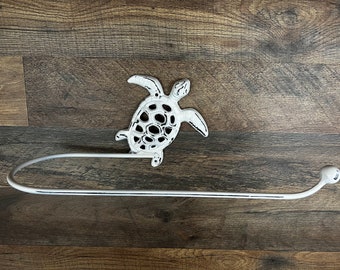 Sea Turtle Hand Bath Towel Holder, PICK YOUR COLOR, Bathroom Towel Bar, Nature, Wall Bath Towel Hanger, Beach Cottage, Lake house bath