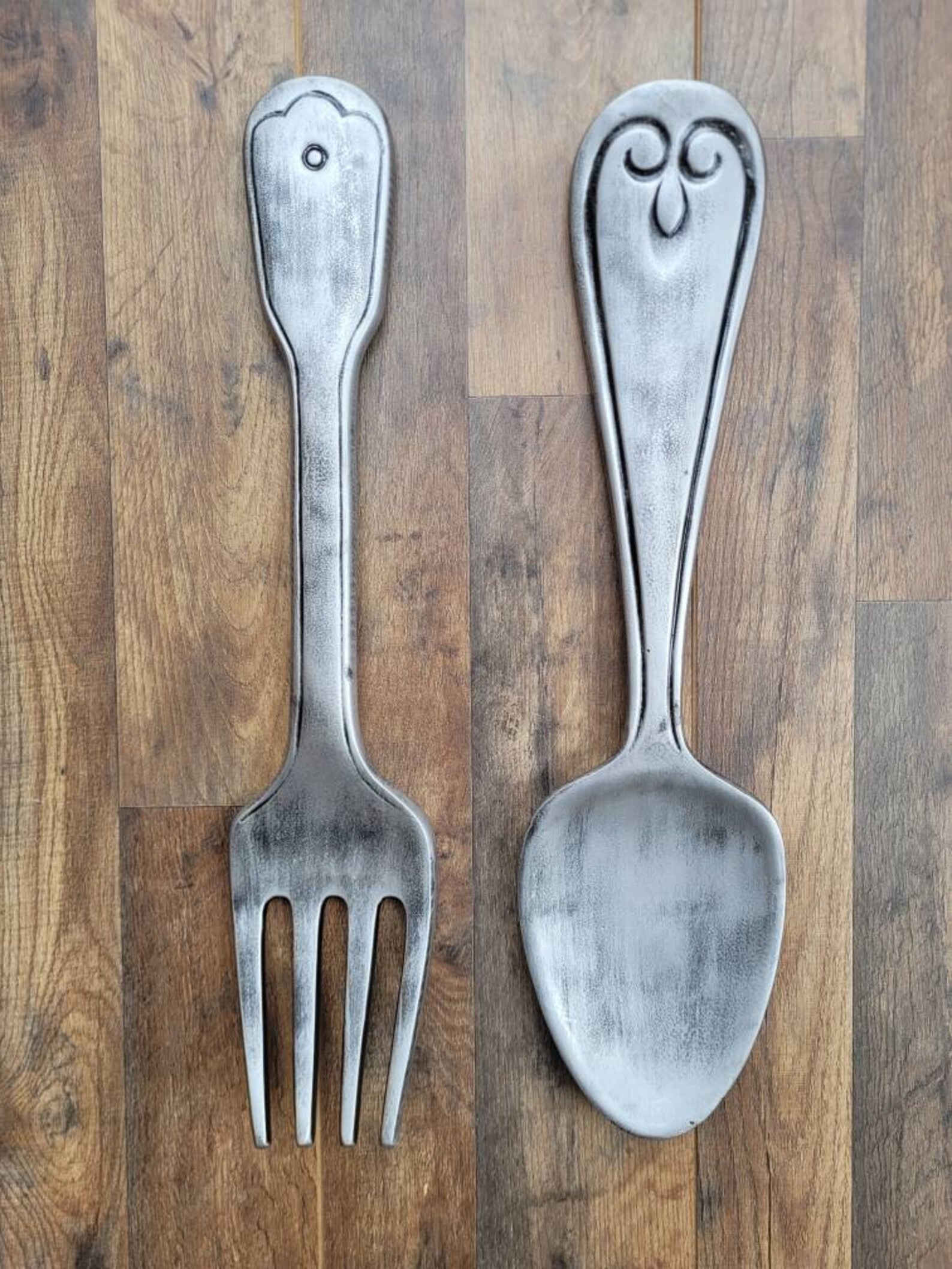 Fork and Spoon Wall Decor PICK YOUR COLOR Kitchen Decor Large Spoon and