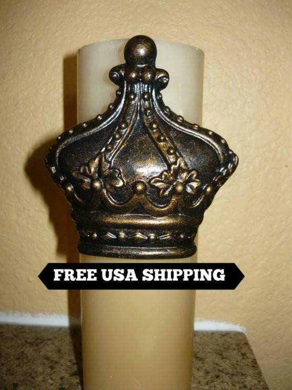 Crown Crosses for Candles Tuscan Fleur de Lis Candle Pin Iron Old World