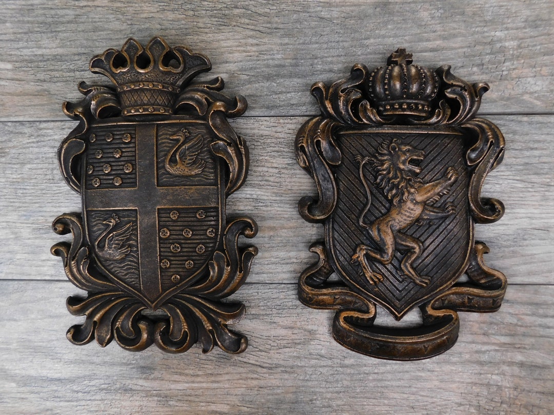 Curated visual reference: Visual Reference: Set Of 2 Shield Wall Plaques Pick Your Color