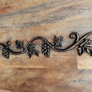 Grapevine Topper Cast Iron 21.5 Pediment wine cellar decor wine decor French Country Tuscan valance FleurDeLisJunkie image 7