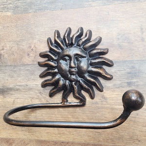 Sun Toilet Paper Holder, TP Holder, Toilet Tissue Holder, towel Wall Hook hanger, Iron Sun TP holder, Celestial Bathroom, Moon