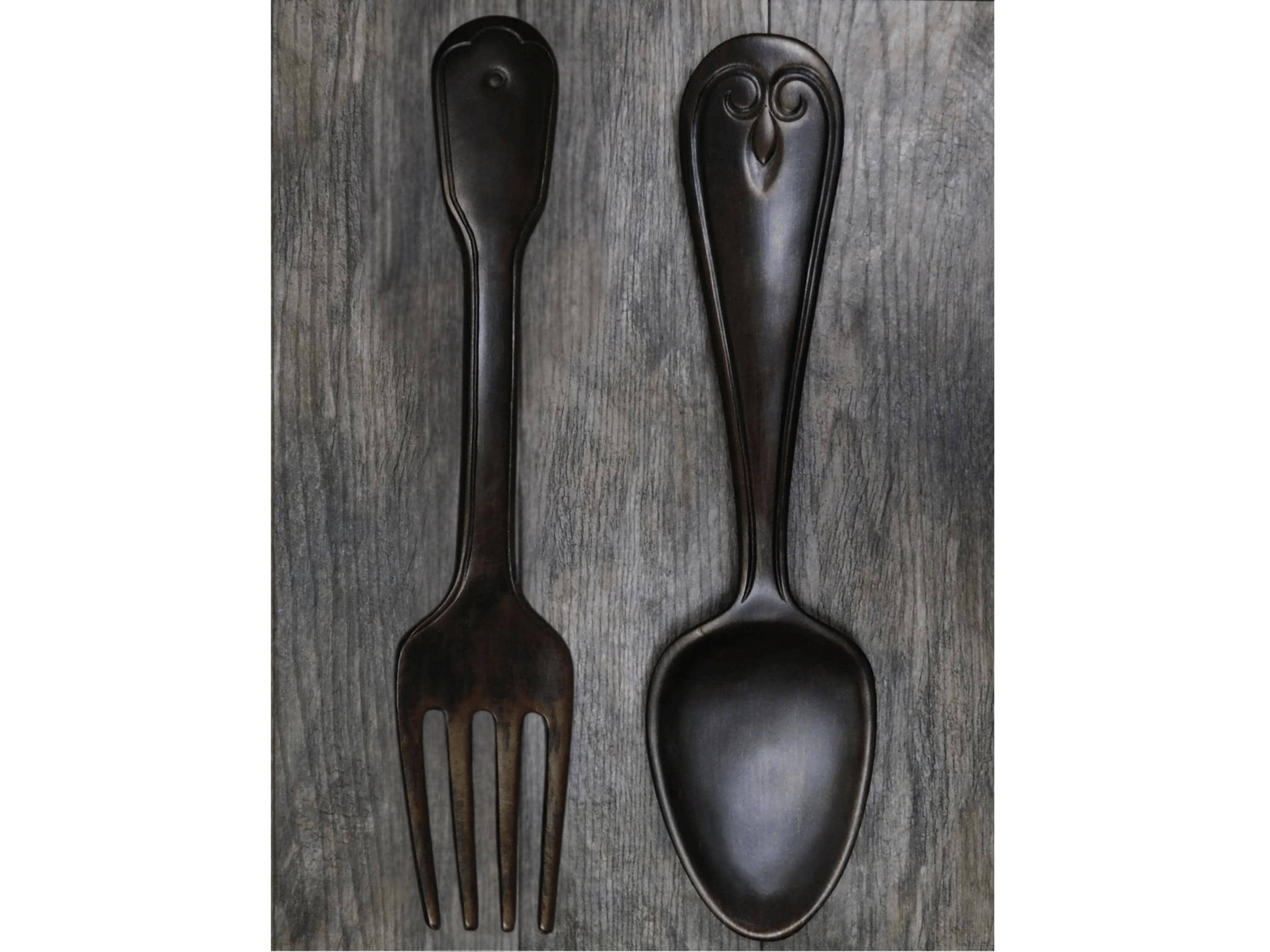 Fork and Spoon Wall Decor PICK YOUR COLOR Kitchen Decor Large Spoon and