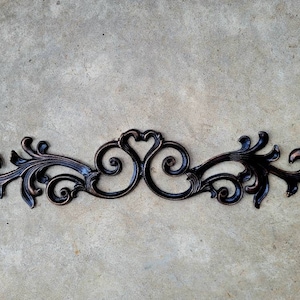 24 " Cast Iron Topper | PICK YOUR COLOR | Pediment | Wall Plaque | Old World | Tuscan | Metal Art | Original Design | FleurDeLisJunkie