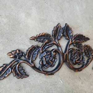 Iron Over door Topper Rose Pediment PICK YOUR COLOR Metal Old World Victorian Kitchen Cabinet Hardware Wall Plaque FleurDeLisJunkie image 3