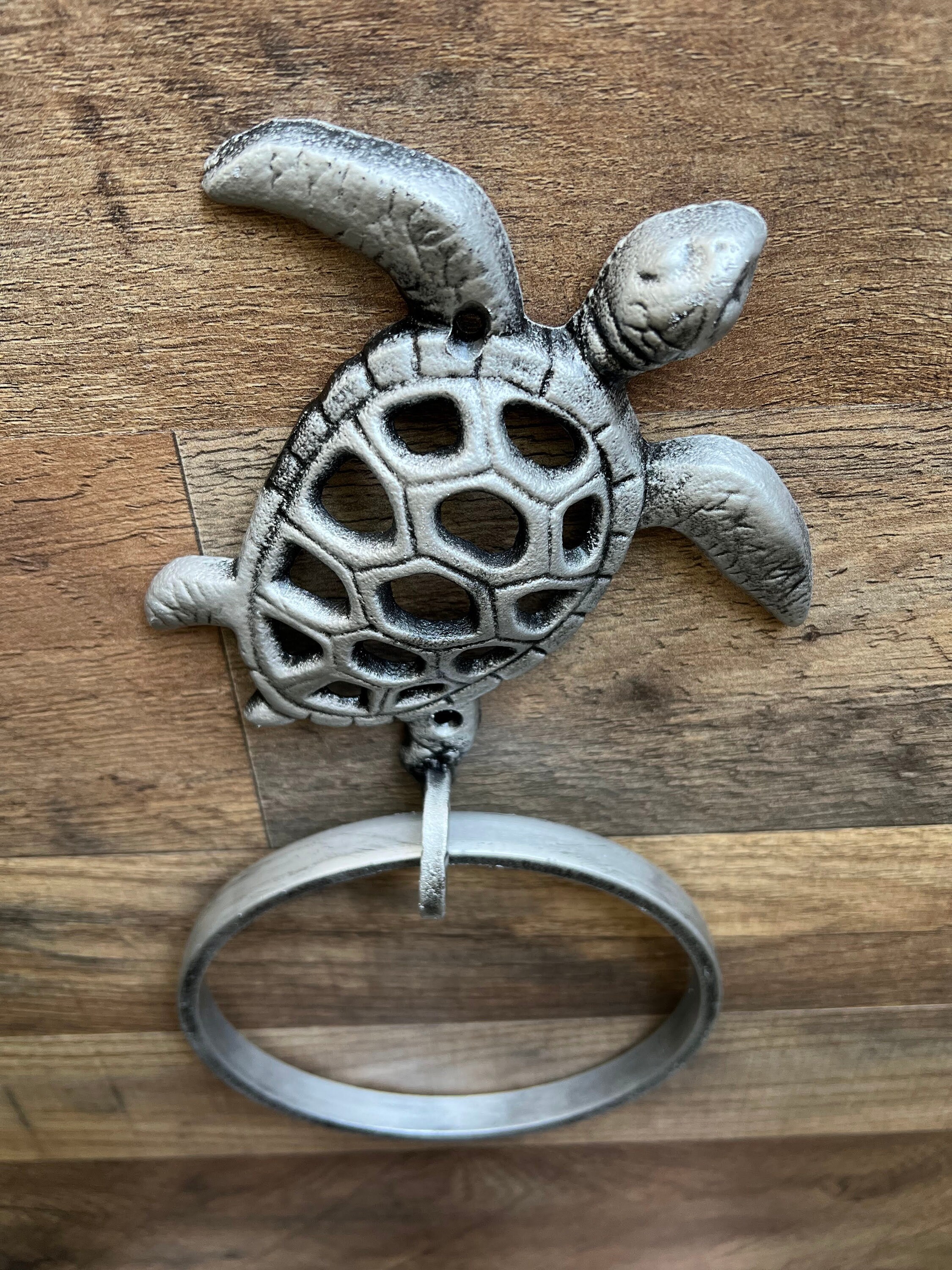 Porte-serviette Mural Tortue De Mer En Métal - Design Marin, Dimensions 20x15 Cm, Pour Salle De Bain Ou Cuisine - 6