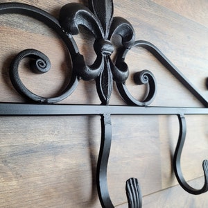 Fleur De Lis Wall Hook Metal Coat Rack | PICK YOUR COLOR | Iron Hat ...