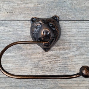 Porta carta igienica da bagno con orso, scegli il tuo colore, porta TP, decorazione da parete naturale. Ranch, cabina, arredo bagno rustico, Baylor, Chicago Bears