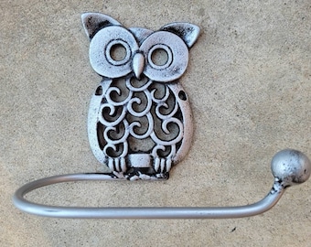 Owl Toilet Paper Holder, TP Holder, PICK Your COLOR, Toilet Tissue Holder, Nature Wall Hook Bird Bathroom Decor Bath fixture Hardware, Kids