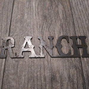 Ranch sign | PICK YOUR COLOR | Wall Decor | Rustic Metal Letters |  Plasma Cut Letters | Heshed | He Shed rustic outdoor indoor sign