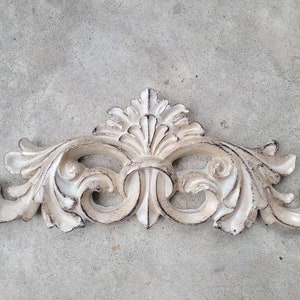 Fleur de Lis Topper Pediment Art. French New Orleans Decor, Scroll over door decor. Medieval Tuscan Old world wall hanging. Traditional