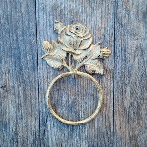Rose Towel Ring | Medallion | Pick Your Color and Size | Cast Iron Towel Ring | Towel Hanger | Shabby Chic Bathroom | Victorian Vintage look