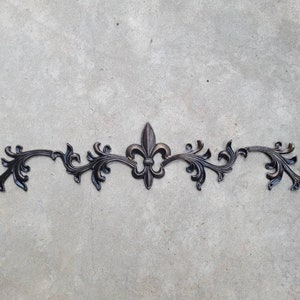 Cast Iron Fleur de Lis Topper PICK YOUR COLOR Pediment French Wrought Iron Decor French Country Metal Art Valance Fleurs image 7