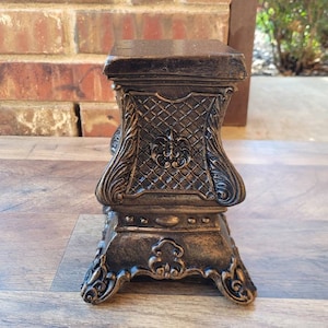 Pillar Candleholder | PICK YOUR COLOR | Capital | Fleur de Lis Crown Old World Tuscan Royal Home Decor | FleurDeLisJunkie |
