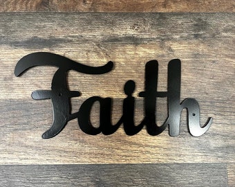 FAITH Zeichen | Christliche Wanddekoration | Rustikale Metallbuchstaben |  Plasmanen geschnittene Buchstaben | rustikales Innenschild