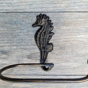 Seahorse Toilet Paper Holder, TP Holder, Toilet Tissue Holder, Nature, Wall Hook, Beach Cottage, Lake house bathroom decor, Bath fixture Sea