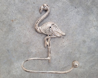 Flamingo Toilet Paper Holder, TP Holder, Toilet Tissue Holder, Nature, Wall Hook, Tissue Paper Holder, Bathroom Hardware, Beach Cottage Home