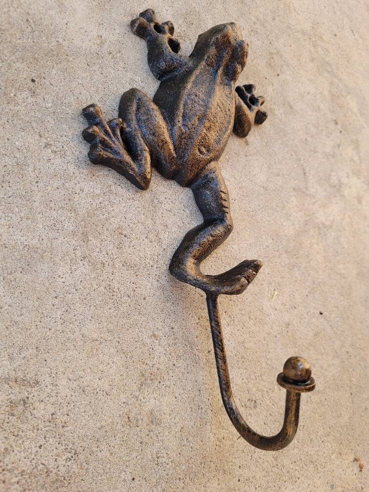 カエルの壁掛けフック | お好みの色をお選びください | 鋳鉄製