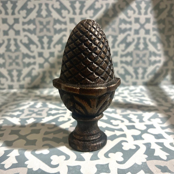 Cast Iron Pineapple Spear Finial Decor | PICK YOUR COLOR | Hardware Garden Backyard Decor Supplies Finials Top, mantel decor, office.