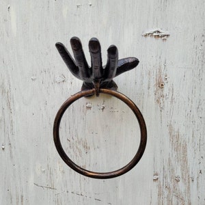Portasciugamani ad anello / Portasciugamani ad anello / Portasciugamani in ghisa / Portasciugamani moderno / Accessorio per il bagno / Fleurdelisjunkie, Hardware