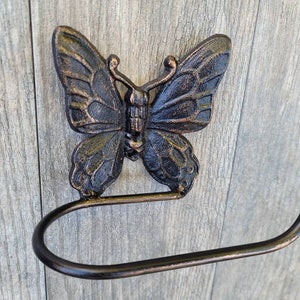 Butterfly Toilet Paper Holder, PICK your COLOR, Toilet Tissue Holder, Nature, Wall Hook, Decor, Bathroom Bath fixture, hardware, handmade TP