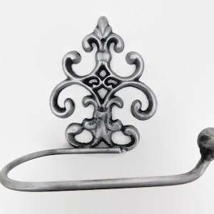 Iron Fleur de Lis Toilet Paper Holder | TP Holder | Metal Bathroom Hardware | Toilet Tissue Holder Bath Fixture | FleurDeLisJunkie | French