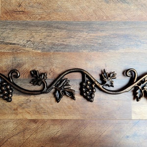 Grapevine Topper Cast Iron 21.5 Pediment wine cellar decor wine decor French Country Tuscan valance FleurDeLisJunkie image 5