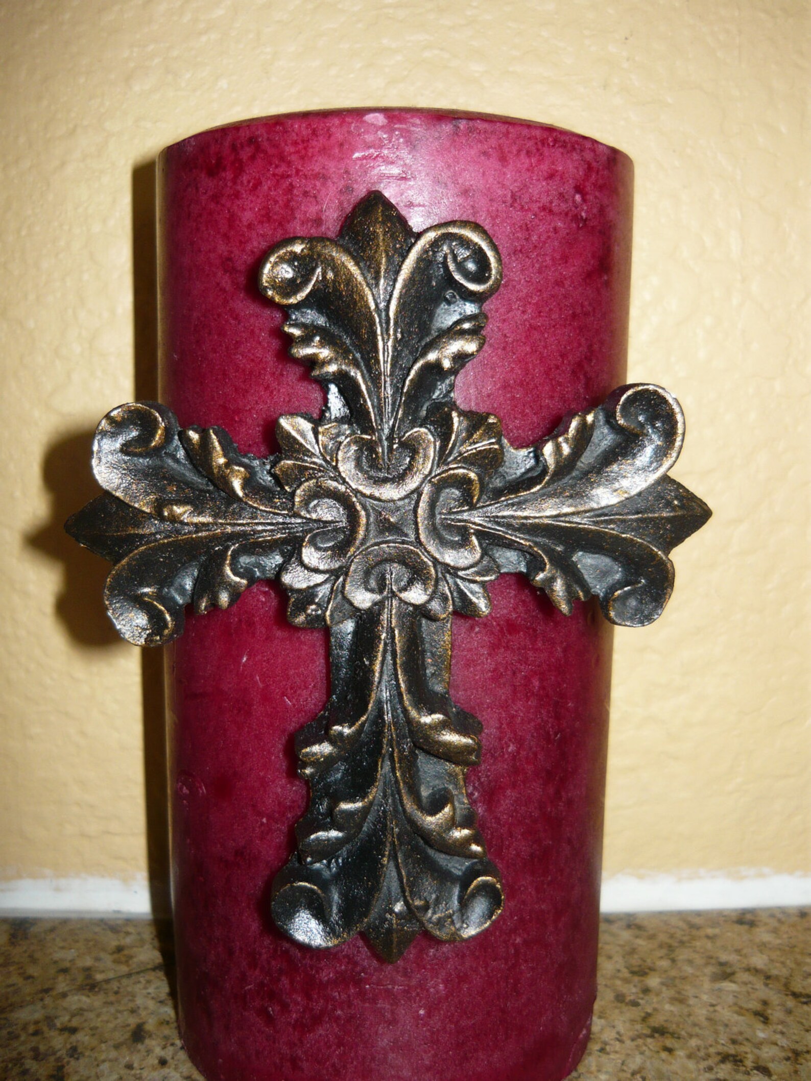Cross Candle Pin and Pillar Capital Candle Holder FREE USA Etsy