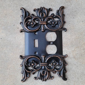 Switch plate Toggle Outlet | PICK YOUR COLOR | Switch Plate Covers | combo Switch Plate | Light Switch plate | FleurDeLisJunkie
