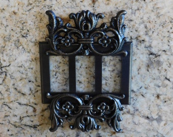 Triple Rocker Switch Plate | 3 gang Rocker Cover | PICK YOUR COLOR | Light Switch Cover | Rocker Switch Plate | FleurDeLisJunkie