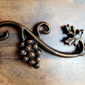 Grapevine Topper Cast Iron 21.5 Pediment wine cellar decor wine decor French Country Tuscan valance FleurDeLisJunkie image 6