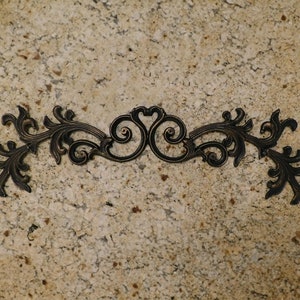 32 " Cast Iron Topper | Pediment | Wall Plaque | Valance | Old World | Tuscan | Metal Art | Original Design | FleurDeLisJunkie