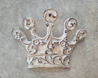Crown Wall Decor | PICK YOUR COLOR | Medieval Castle King Queen Wall Plaque | Fleur De Lis Old World French Country Tuscan Decor