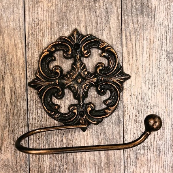 Toilet Paper Holder | Bathroom hardware | Tissue Holder | TP Hanger | Bathroom Decor | Ornate TP Holder | FleurDeLisJunkie | Bath Fixture