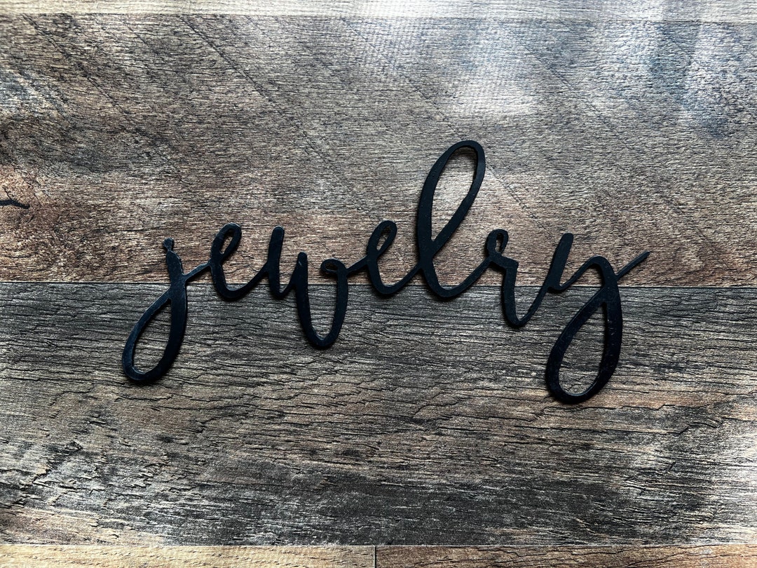 Jewelry Rack Topper Sign Examples JEWELRY Metal Sign Organization Wall Art Decor | PICK Your COLOR ...