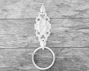 Shabby Chic Towel Ring | Ornate Towel Ring | Pick Your Color | Iron Towel Ring | White Towel Hanger | Shabby Chic Bathroom Fleurdelisjunkie